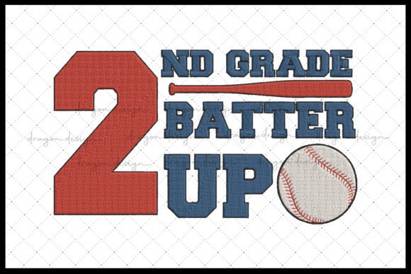 2nd Grade Batter Up: A Perfect Embroidery Design