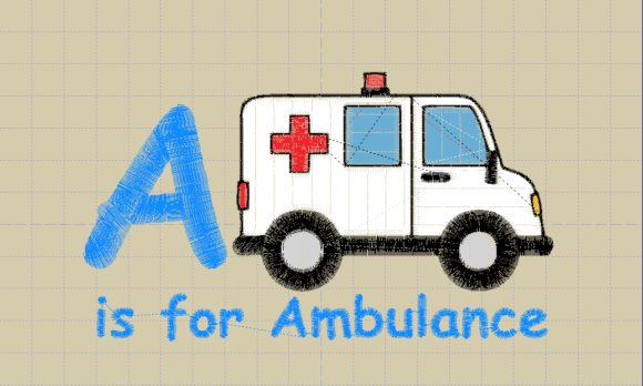 A is for Ambulance: A Charming Embroidery Design