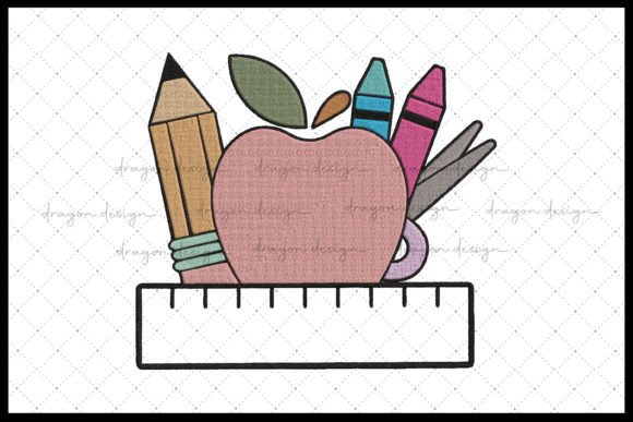 Apple Back to School: A Charming Embroidery Design