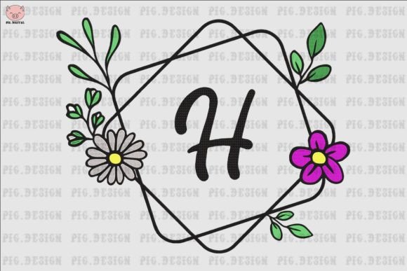 Charming Flower Daisy Font H for Personalized Gifts