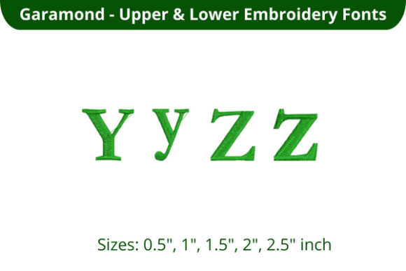 Elegant Garamond Font YZ for Embroidery