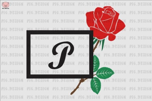 Elegant Rose Font P for Premium Sweatshirts