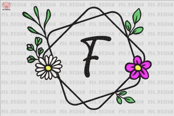 Flower Daisy Font F: A Charming Embroidery Choice