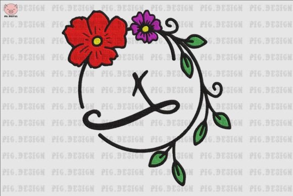 Flower Font X: A Versatile Embroidery Design