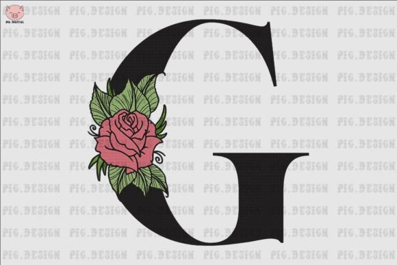Flower Rose Font G: A Charming Embroidery Design