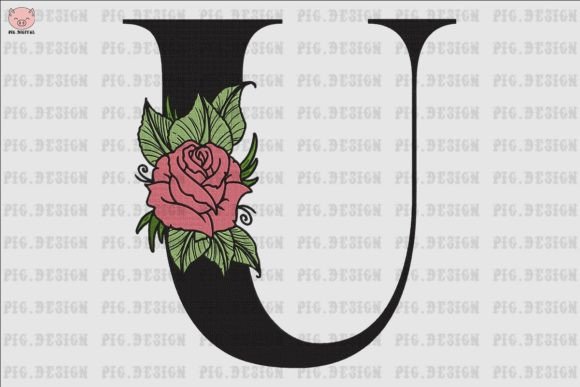Flower Rose Font U: A Charming Addition to Your Craft Fair