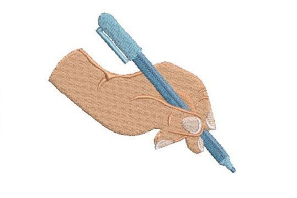 Pen in Hand: A Versatile Embroidery Design